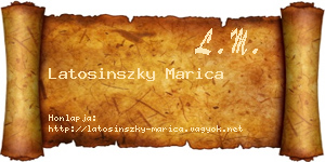 Latosinszky Marica névjegykártya